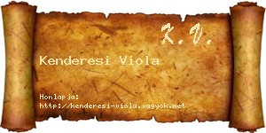 Kenderesi Viola névjegykártya
